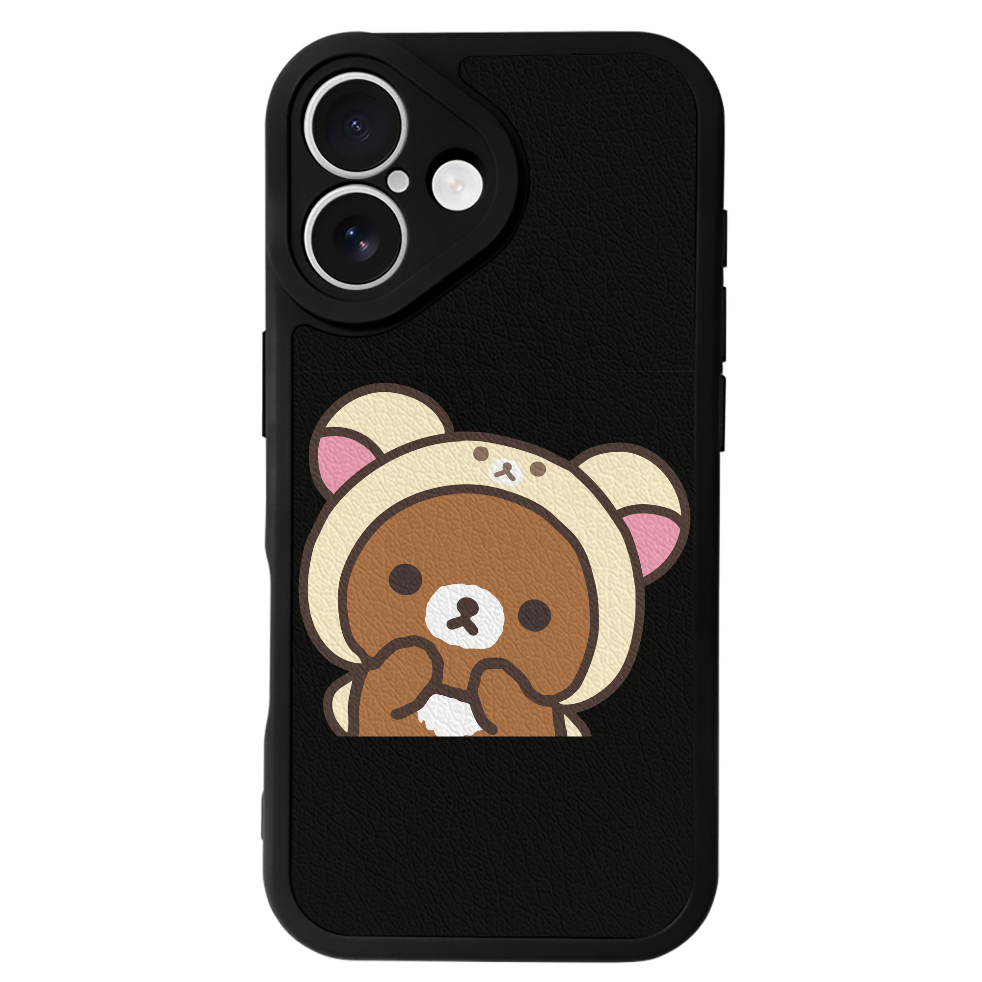 （画像用） リラックマ リラックマ キイロイトリ Rilakkuma Korilakkuma Kiiroitori 【iPhone 16シリーズ対応】シリコンスマホケース（レザー調） 材質：シリコン